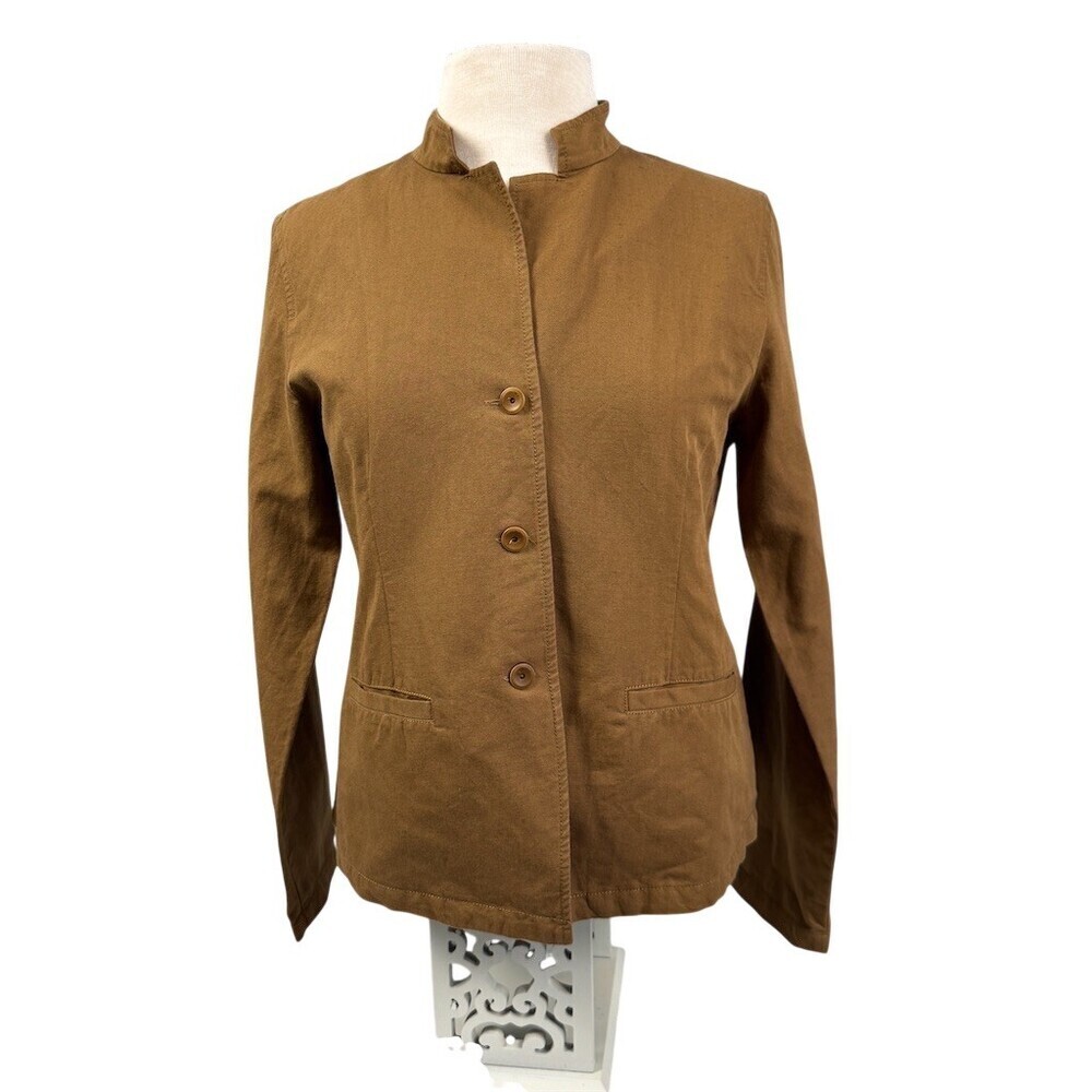 Eileen Fisher Linen Cotton Jacket Womens Size S Button Front